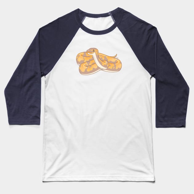 Banana Ball Python Digital Illustration Baseball T-Shirt by anacecilia